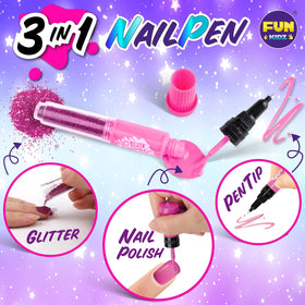 FUN KIDZ 315-pcs nail-art accessories for DIY manicures.