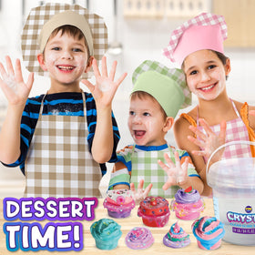 FUN KIDZ five airtight containers store slime, preventing drying.