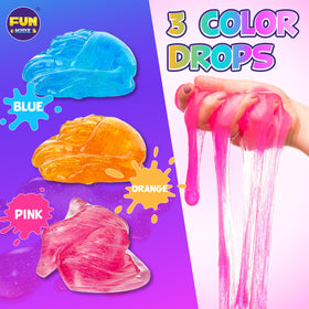 FUN KIDZ bubble-friendly slime action shot shows quick bubble creation and playful manipulation.