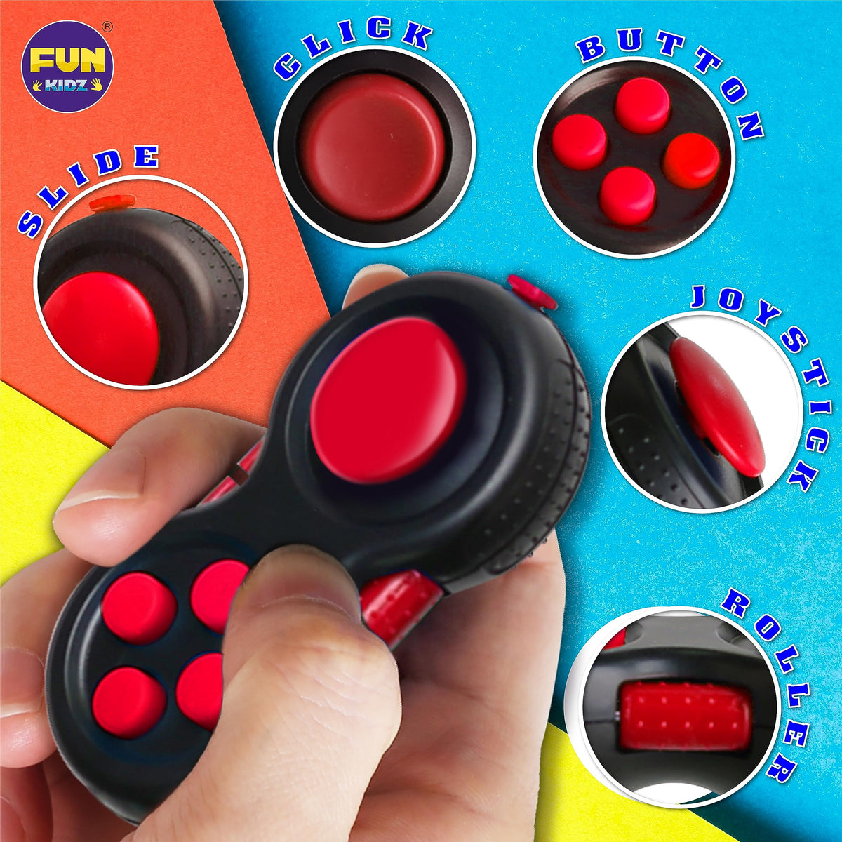 FunKidz bubble popper close-up highlighting satisfying tactile popping.