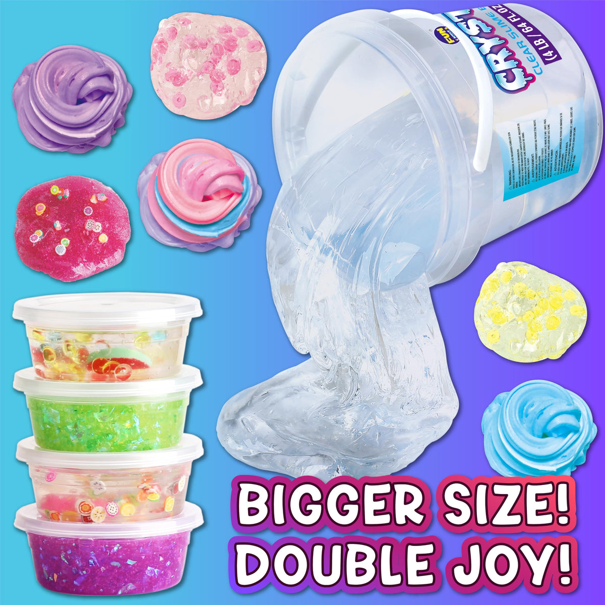 FUN KIDZ slime bucket with carry handle, easy to transport to parties.