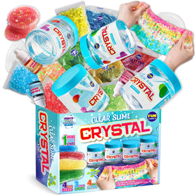 FUN KIDZ clear slime four-pack bottles showcase a glossy, versatile base for creative play.