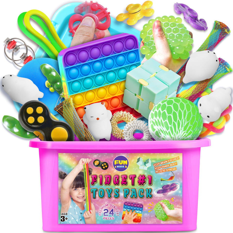 FunKidz fidget box 24-piece set showcased for calm, focused play.