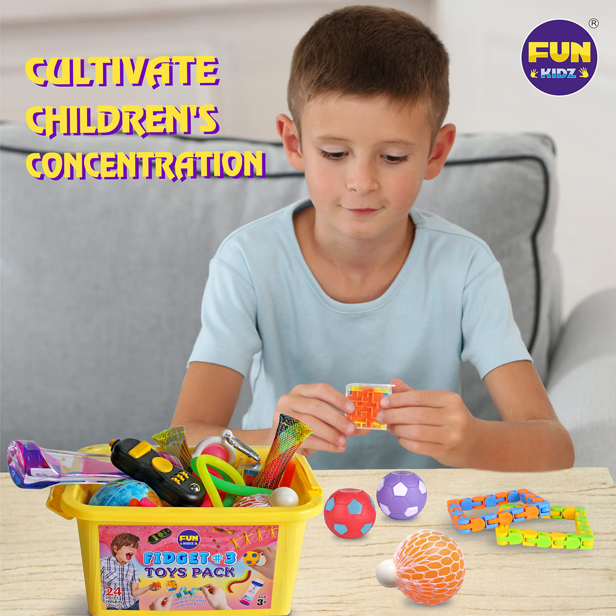 FunKidz Gift Fidget Box fidget pad for focused activity