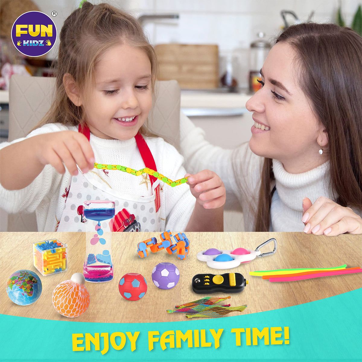 FunKidz Gift Fidget Box hand-squeezers for tactile engagement