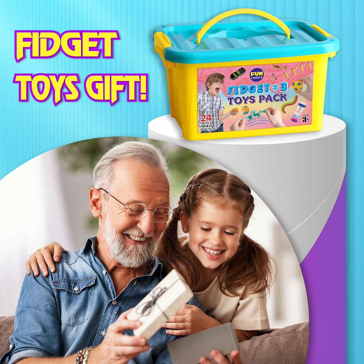 FunKidz Gift Fidget Box stress relief toys for calm focus