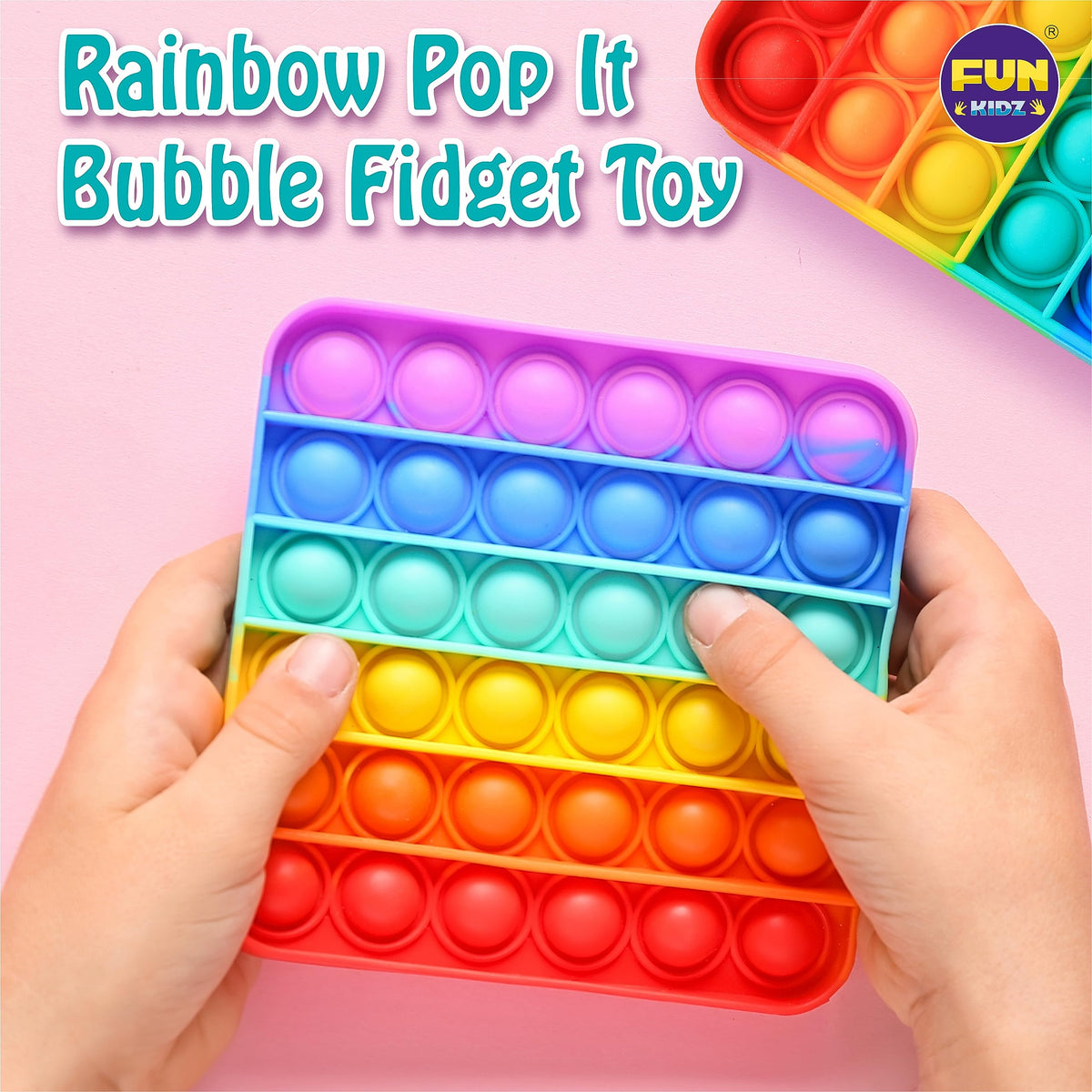 FunKidz infinity cube compact on-the-go fidgeting for portable focus.