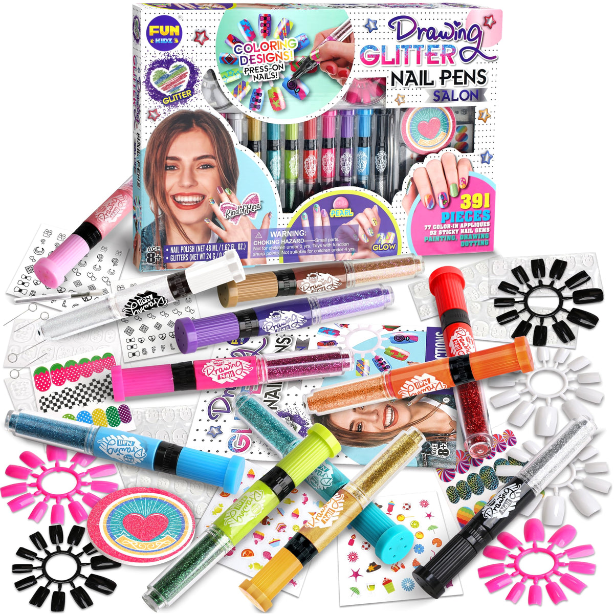 FUN KIDZ glow-in-the-dark nail pens for bold designs.