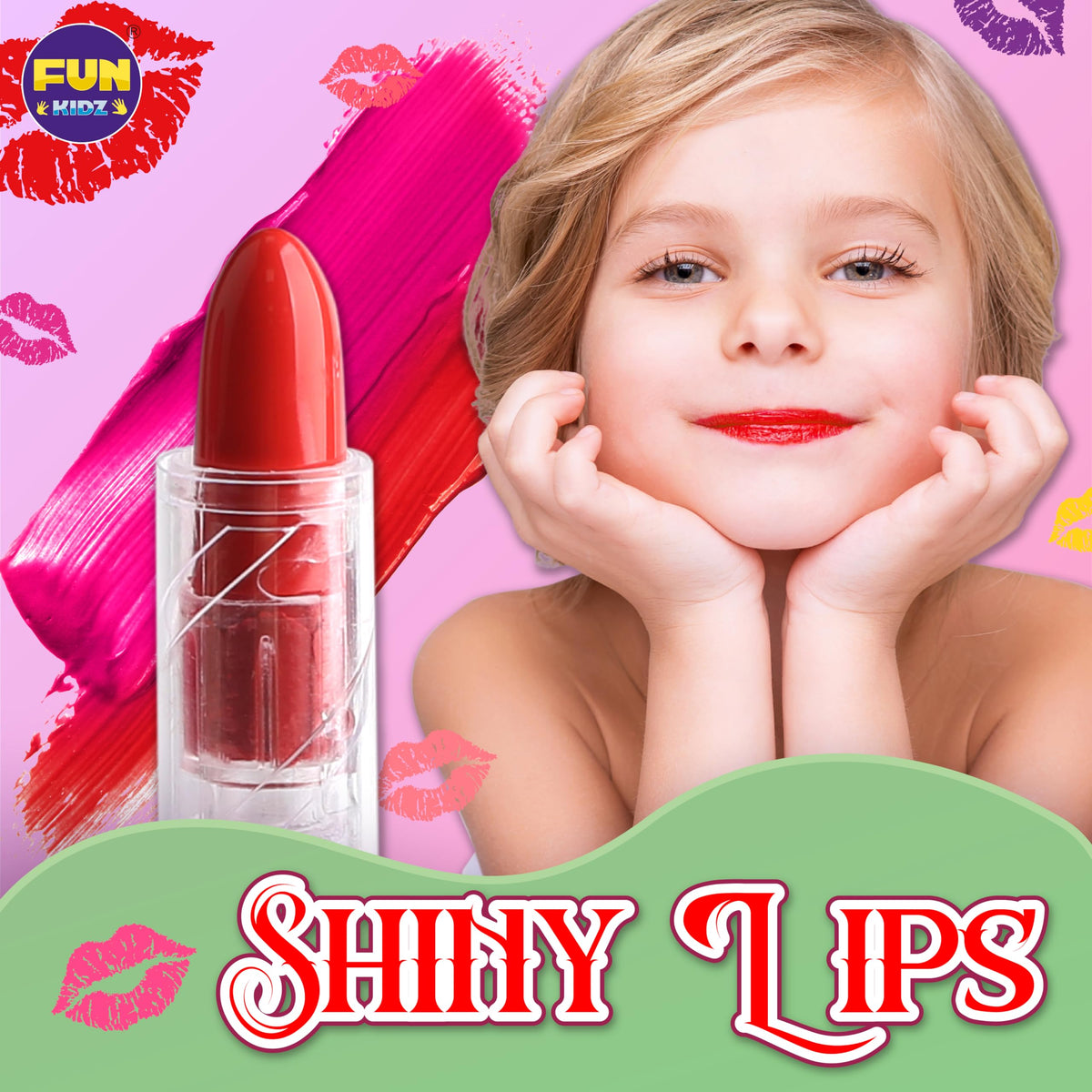 FunKidz makeup brushes set features kid-sized handles for precise application.