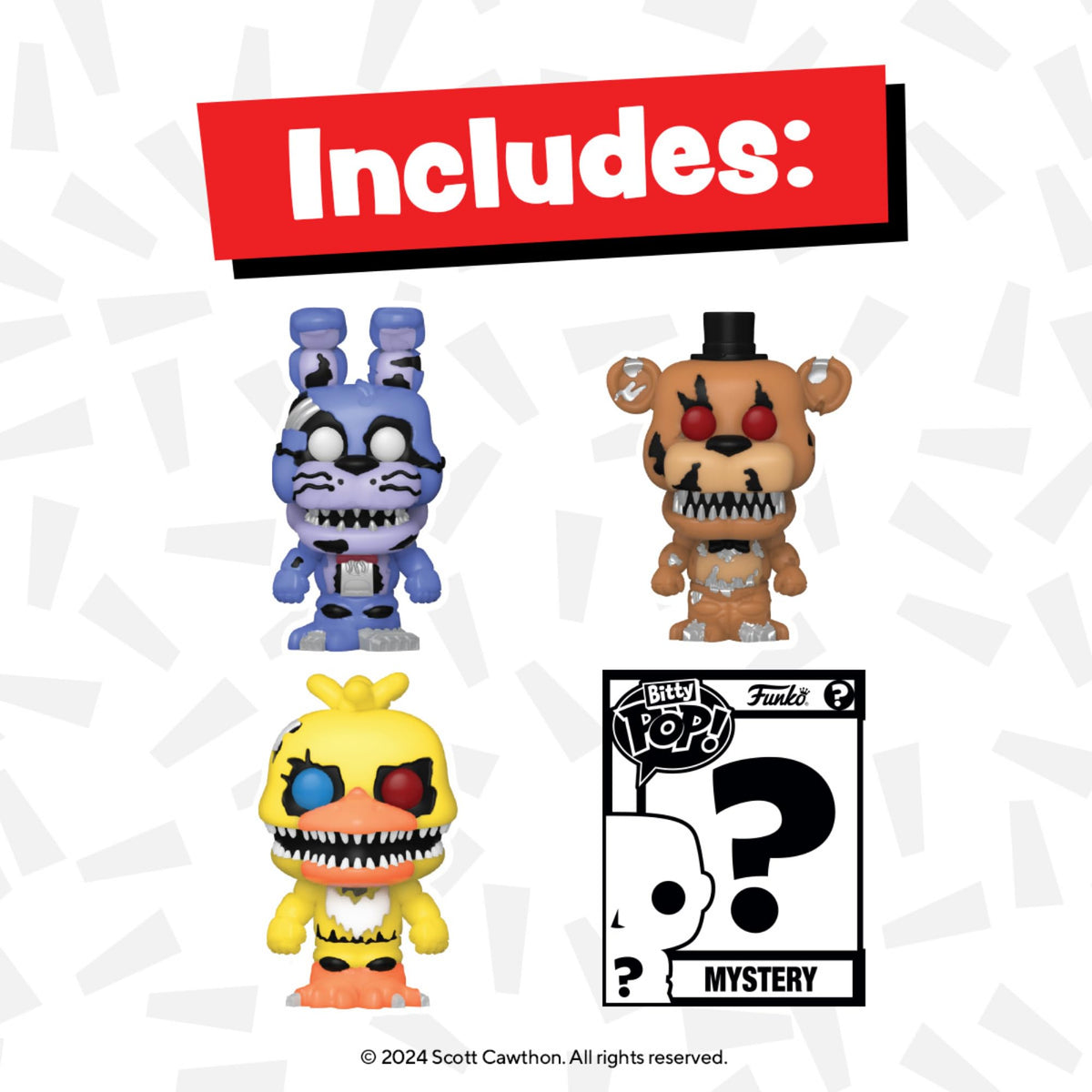 Funko Bitty Pop! Nightmare Chica figure perfect for desk display.