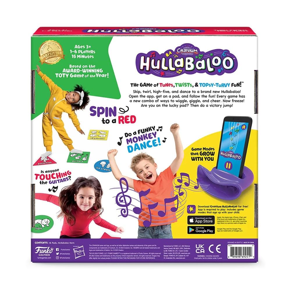 Funko Cranium Hullabaloo kids dancing frame highlights movement and cooperative play
