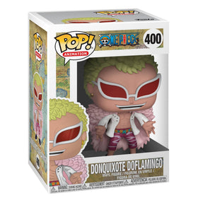 Funko Donquixote Doflamingo Pop front view ideal for shelf display and collection.