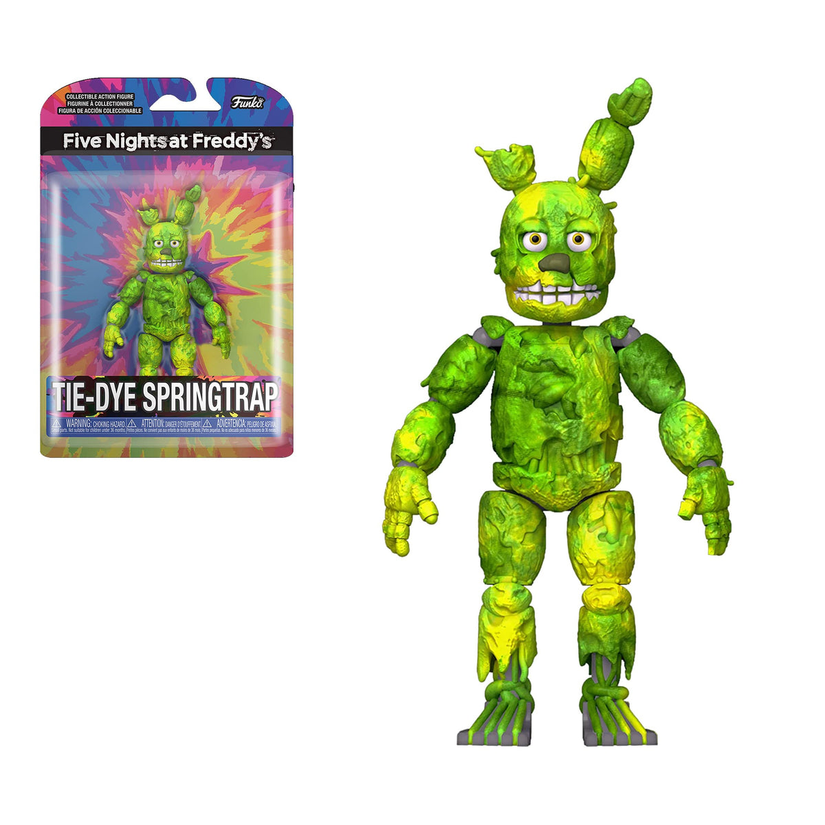 Funko Five Nights at Freddy's Springtrap tie-dye green figure for display and collection.
