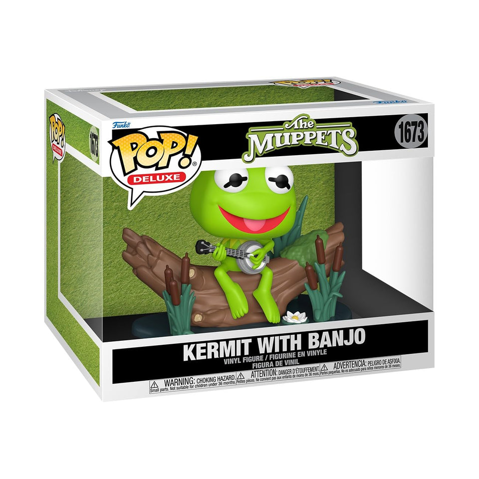 Funko Kermit with Banjo figure from The Muppets, ideal display collectible.