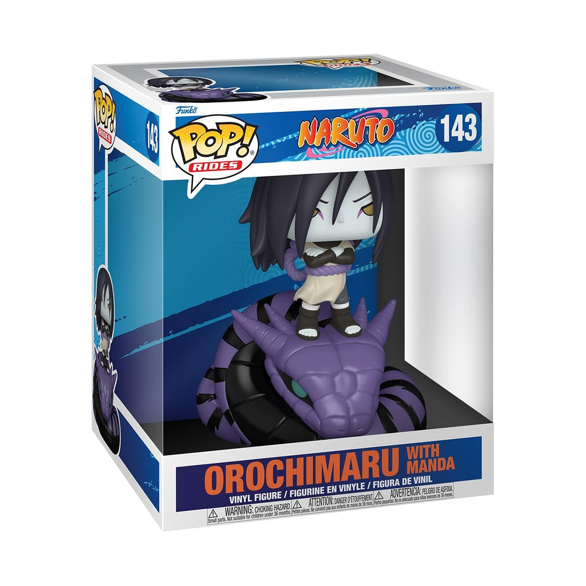 Funko Naruto Orochimaru with Manda ride front view; ideal display for collectors.