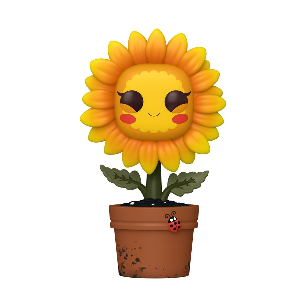 Funko Pop! Plants Flora Sunflower figure on display stand, perfect for desk decoration.