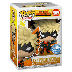 Funko Pop! Animation Katsuki Bakugo Explosion side view for shelf display.