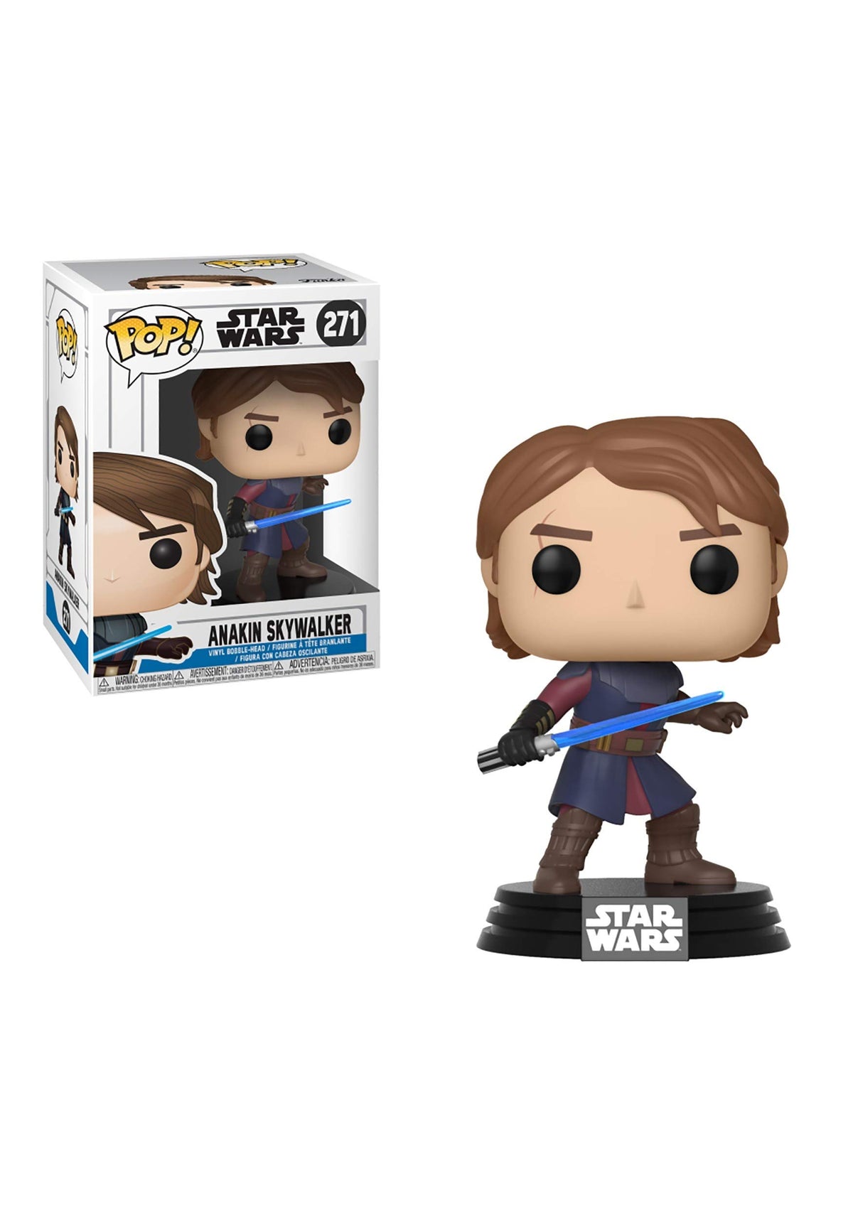 Funko Pop Star Wars Clone Wars Anakin Skywalker figure on display, perfect for collection inspiration.
