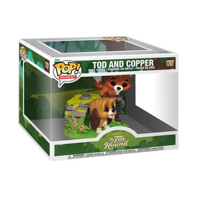 Funko Pop! Moment Tod and Copper figure on display.