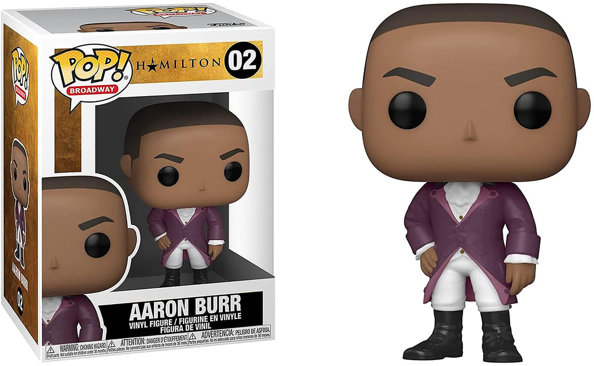 Funko POP Hamilton Aaron Burr close-up highlighting vibrant multicolor vinyl finish