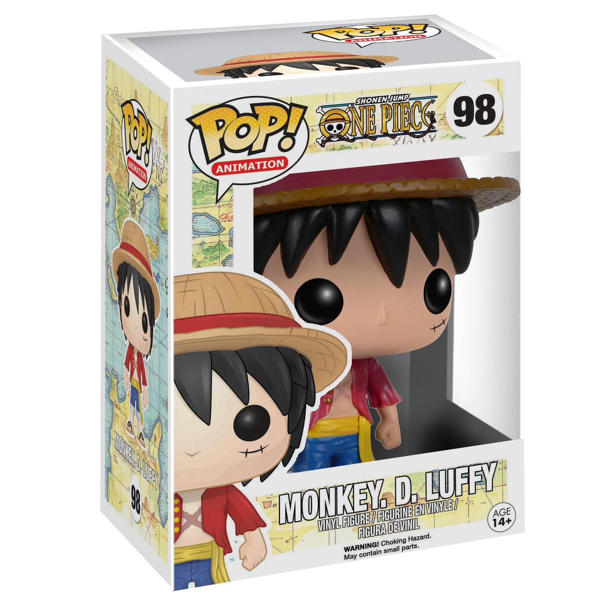 Funko Pop One Piece Luffy front view showing colorful stylized design