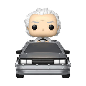 Funko Pop Rides Deluxe Doc with Time Machine side view showcases detailed sculpt