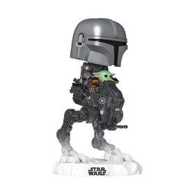 Funko Pop! Rides Deluxe Mandalorian and Grogu AT-RT back view with detailed sculpt.