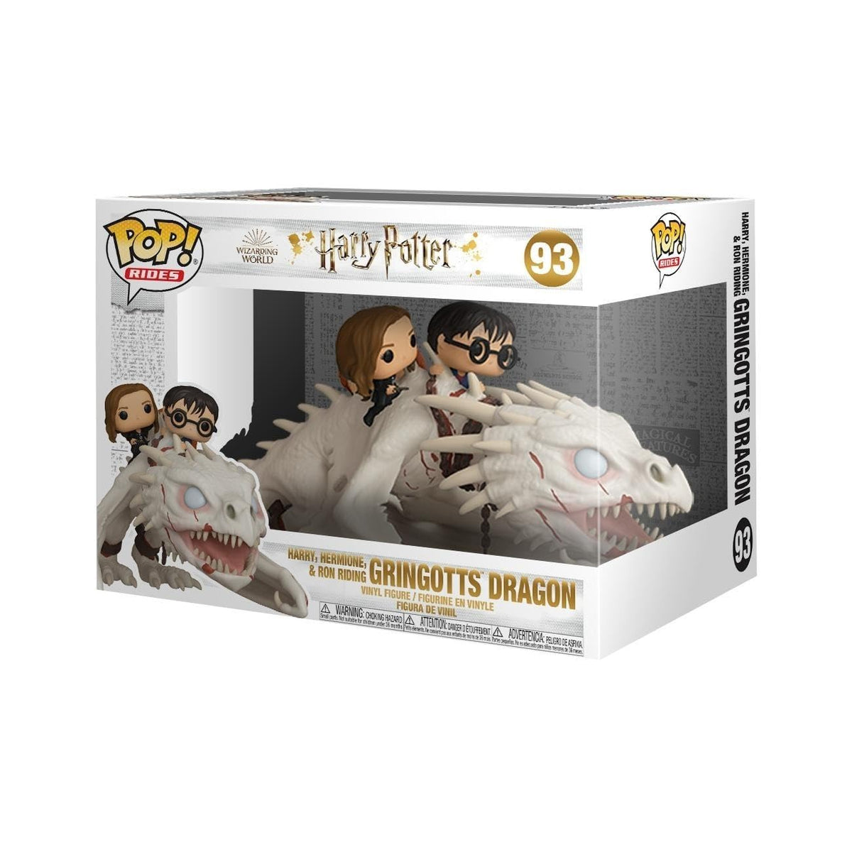 Funko Pop Ride Gringotts Dragon front view with Harry, ideal for desk display