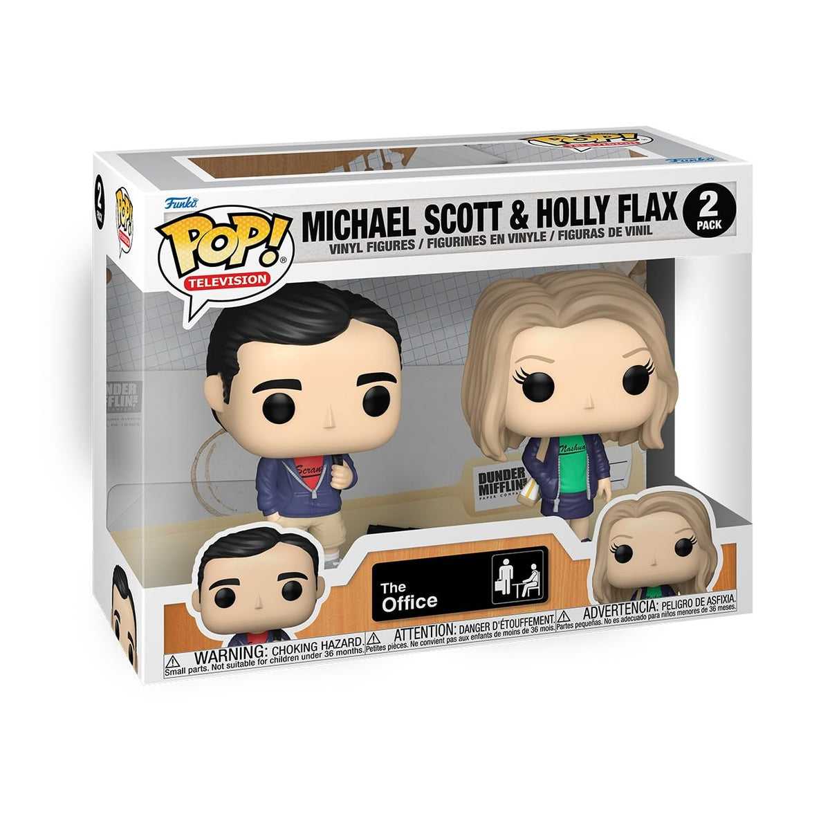 Funko Pop! Television The Office Michael Scott & Holly Flax 2-pack front view for desk display