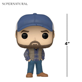 Funko Pop! Supernatural Bobby Singer displayed on a shelf.