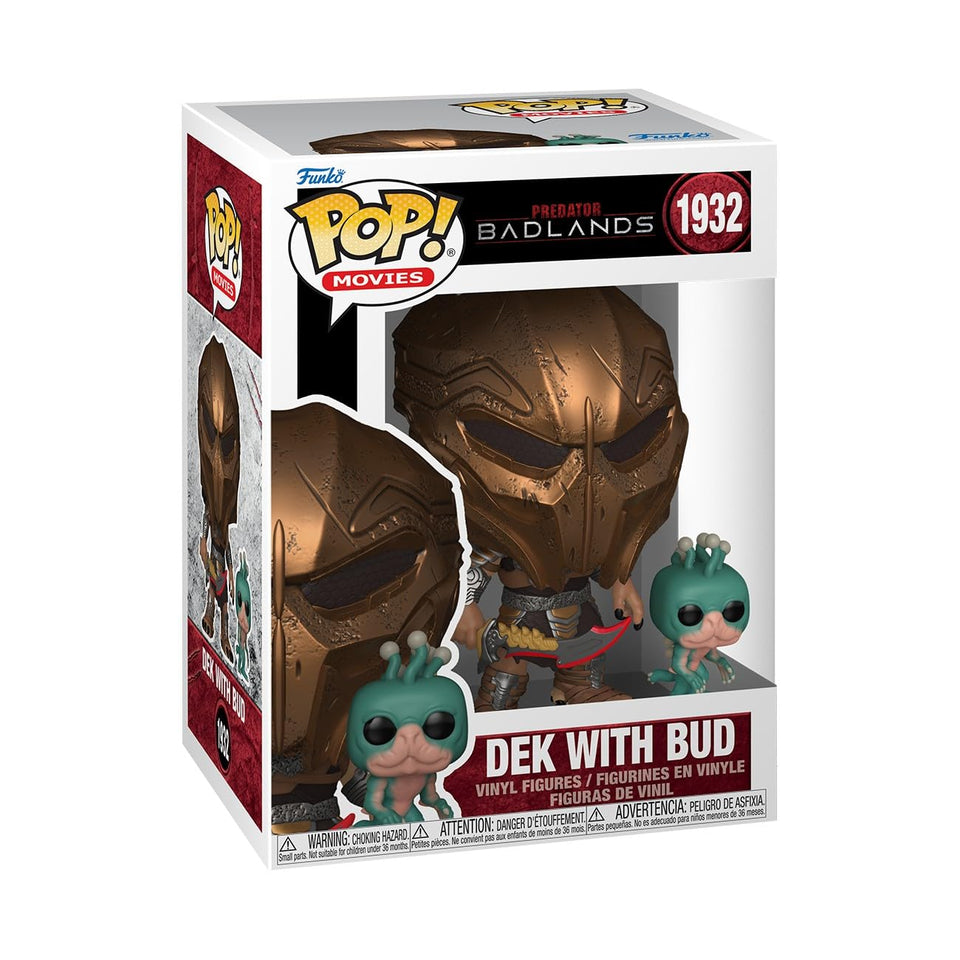Funko Pop!&Buddy Predator Badlands DEK with Bud figure for display and collection.