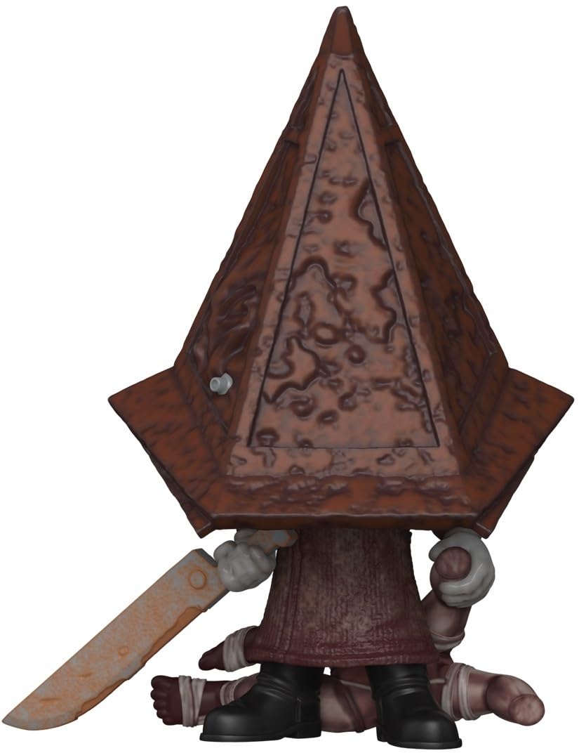 Funko Pyramid Head pose detail shows precise paintwork for fans.