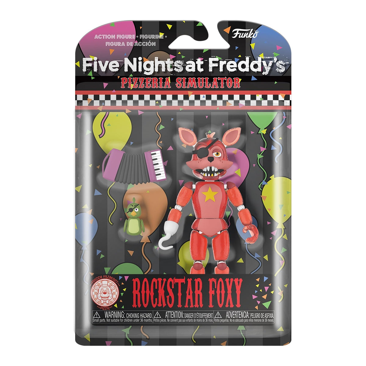 Funko Rockstar Foxy pizza simulator figure, 4-inch, ideal for display on desks or shelves.