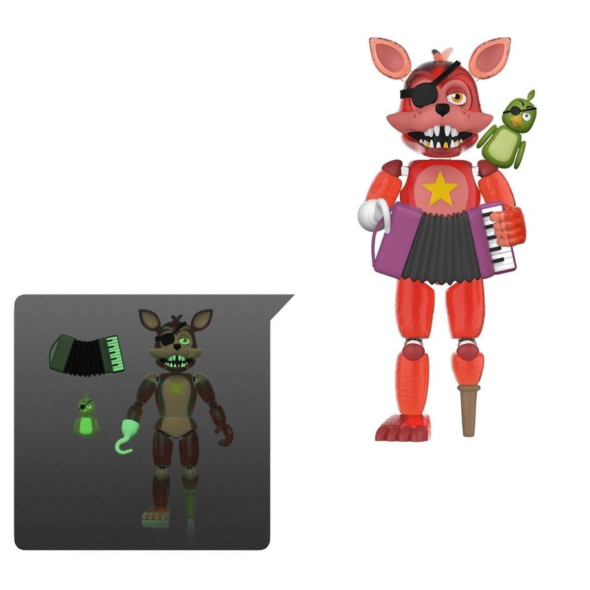 Funko Rockstar Foxy window box display, showcasing packaging and collectible details.