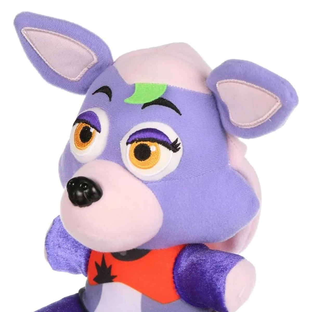 Funko Roxanne Wolf plush features bright multicolor fur for eye-catching display.