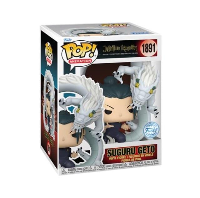 Funko Suguru Geto Pop display captures the character for a collectible setup.