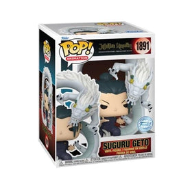 Funko Suguru Geto Pop display captures the character for a collectible setup.
