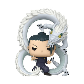 Funko Suguru Geto Pop front view highlights vibrant colors on any desk.