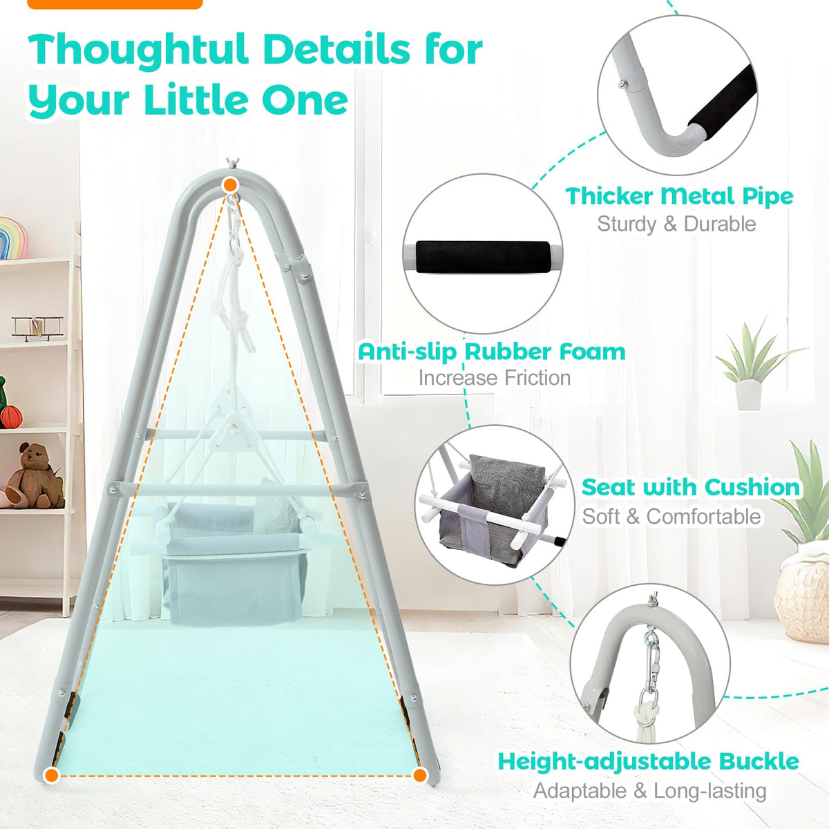 FUNLIO Anti-slip Pads prevent slipping on smooth floors during indoor play.