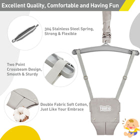 Removable jumper seat with adjustable rope for versatile age use.
