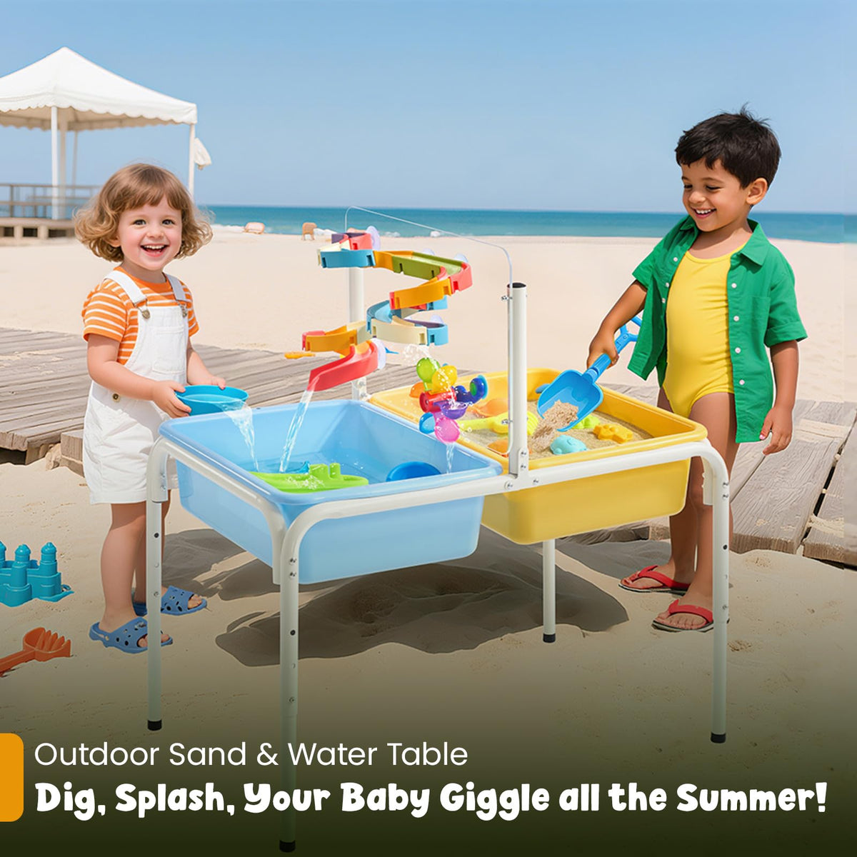 FUNLIO toddler table suitable for indoors and outdoors.