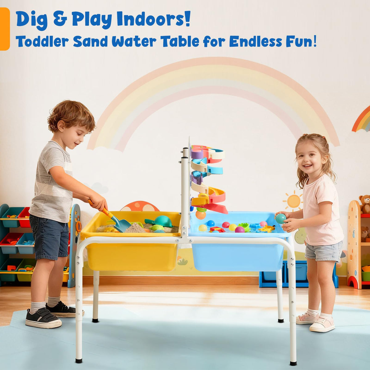 FUNLIO water table water zone invites splash-friendly exploration and scooping play.