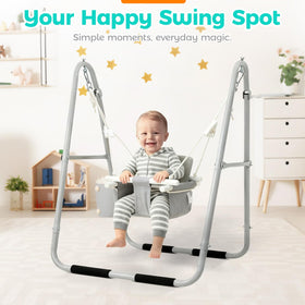 FUNLIO U-Shape Swing Seat soft plush fabric supports comfortable, cuddly swinging sessions.
