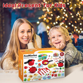 FunMission 134pcs dining roleplay accessories for social communication practice.