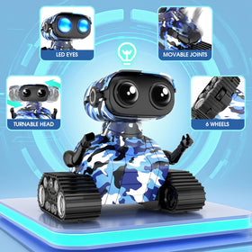 FunMission robot charges via USB cable for convenient play sessions