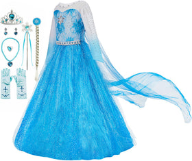 Funna Elsa costume blue dress for imaginative dress-up adventures