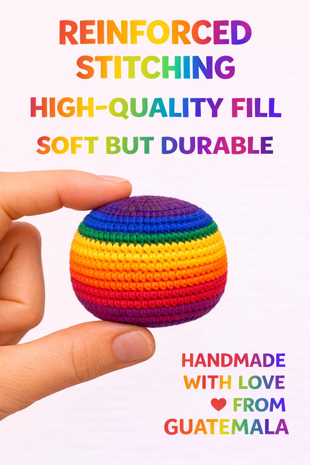 Funny Guy Mugs footbag ball tight stitching filled for lasting shape and control.