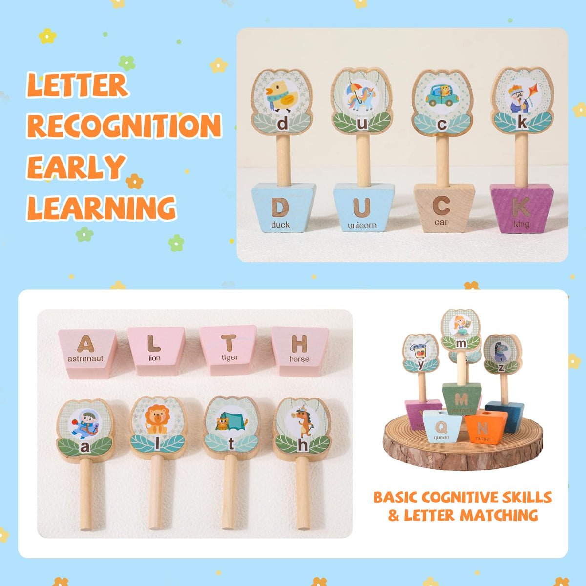 Funny Old Man toddlers 3-5 set fosters fine motor skills through engaging matching activities.