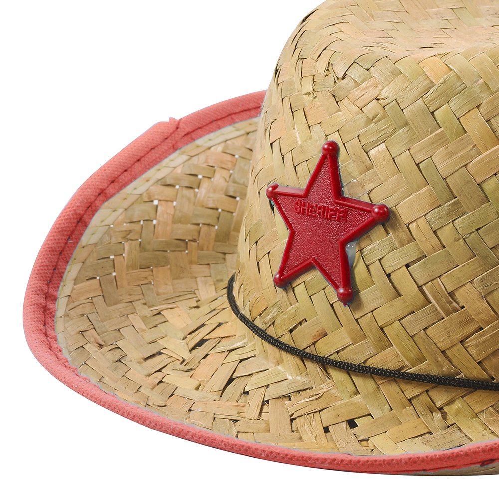 Funny Party Hats children at western party wearing straw cowboy hats