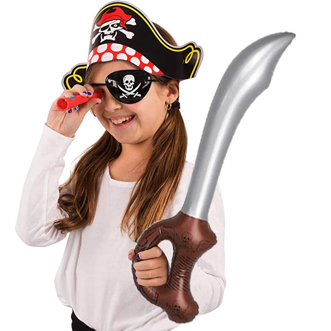 Funny Party Hats eye patches close-up for imaginative pirate play